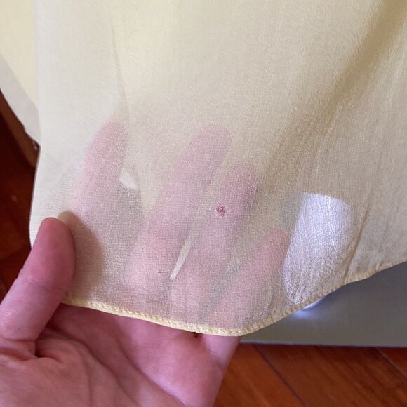 Vintage Lemon Yellow 60s/ 70s Maxi Chiffon Gown - Picture 16 of 16